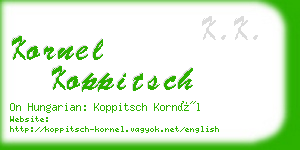 kornel koppitsch business card